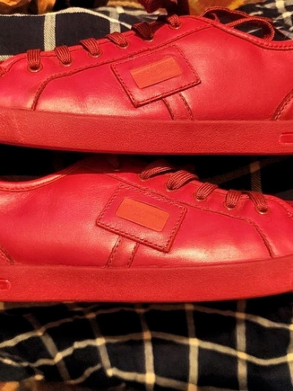 Dolce & Gabbana Sport Red Leather Sneakers US 10